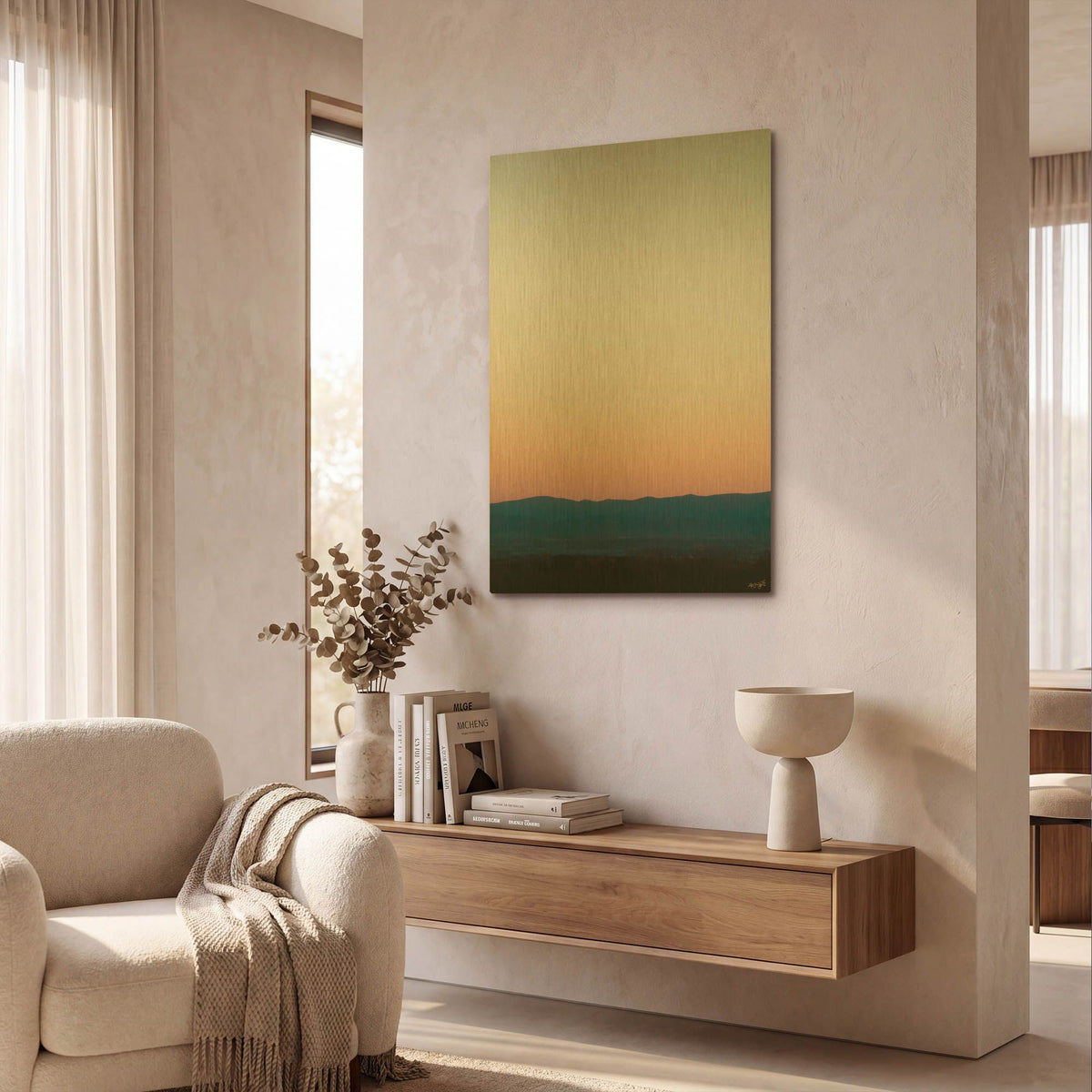 'Evening Distance' By Life BeautifuLEE Gold Metal Wall Art