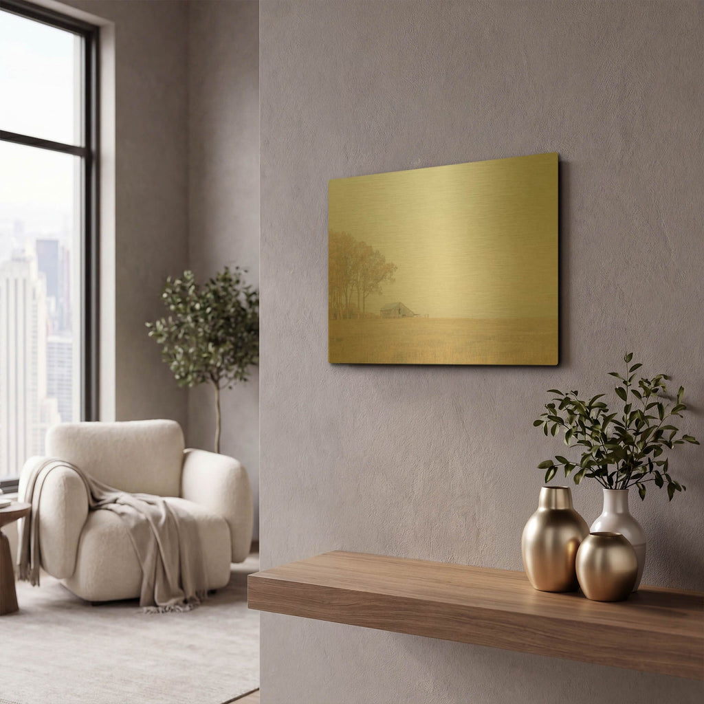 'Farm and Skyview' By Life BeautifuLEE Gold Metal Wall Art