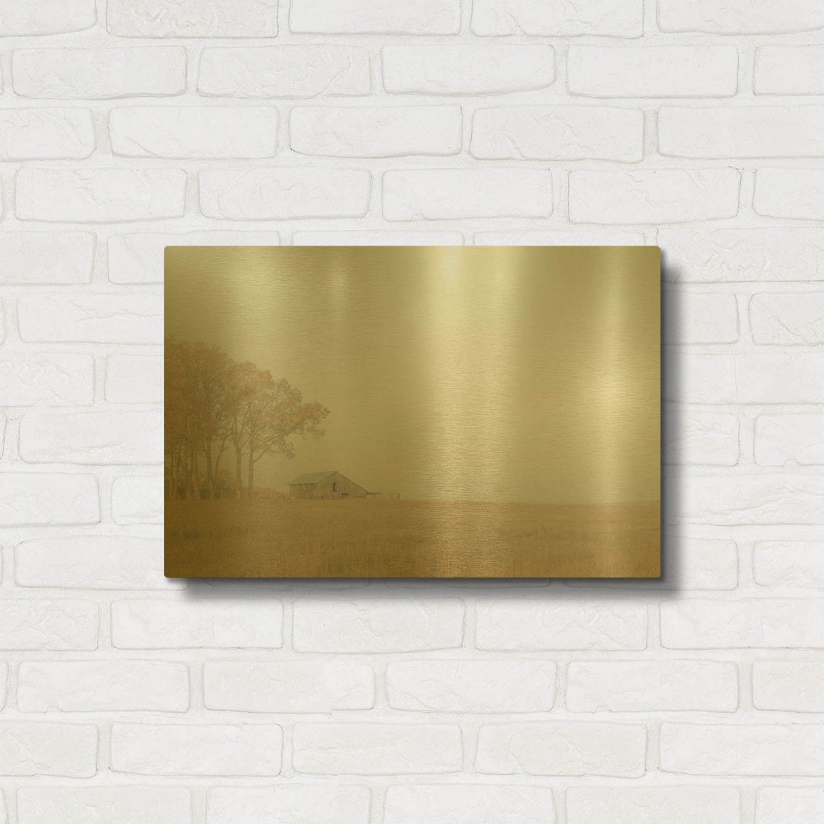 'Farm and Skyview' By Life BeautifuLEE Gold Metal Wall Art
