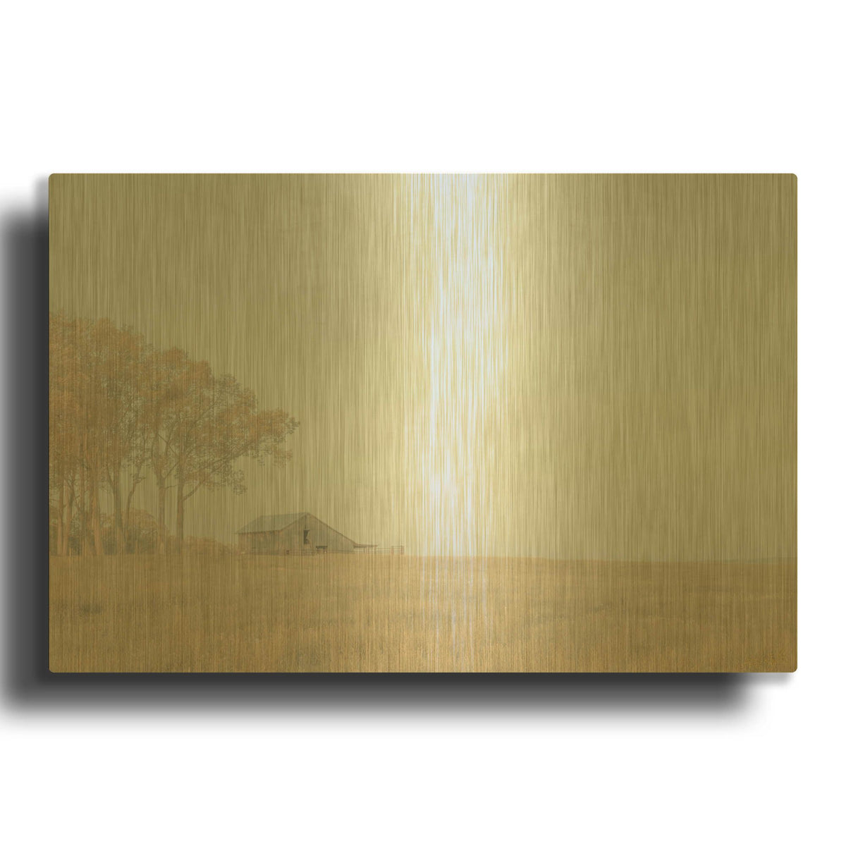 'Farm and Skyview' By Life BeautifuLEE Gold Metal Wall Art