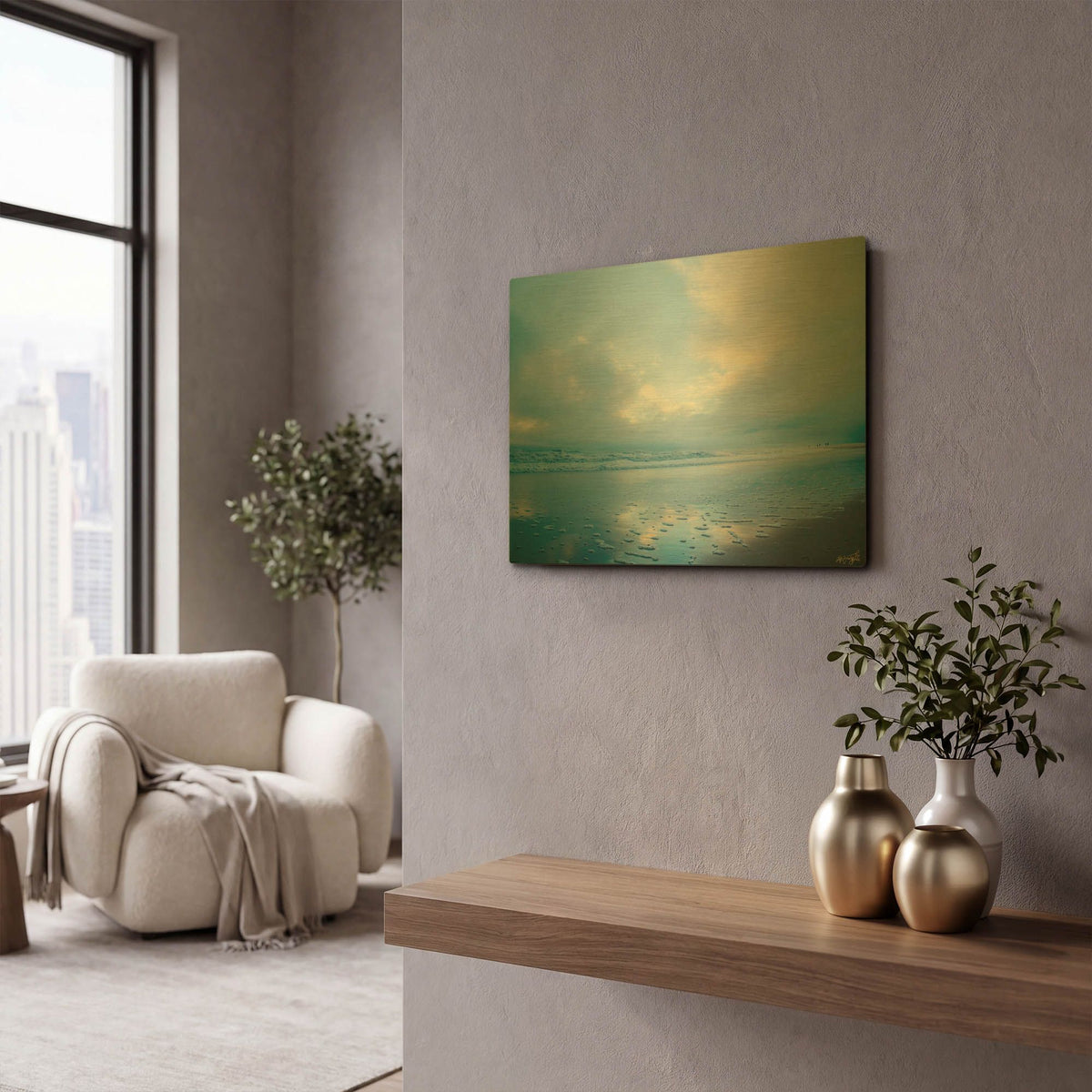 'Friends Walking' By Life BeautifuLEE Gold Metal Wall Art