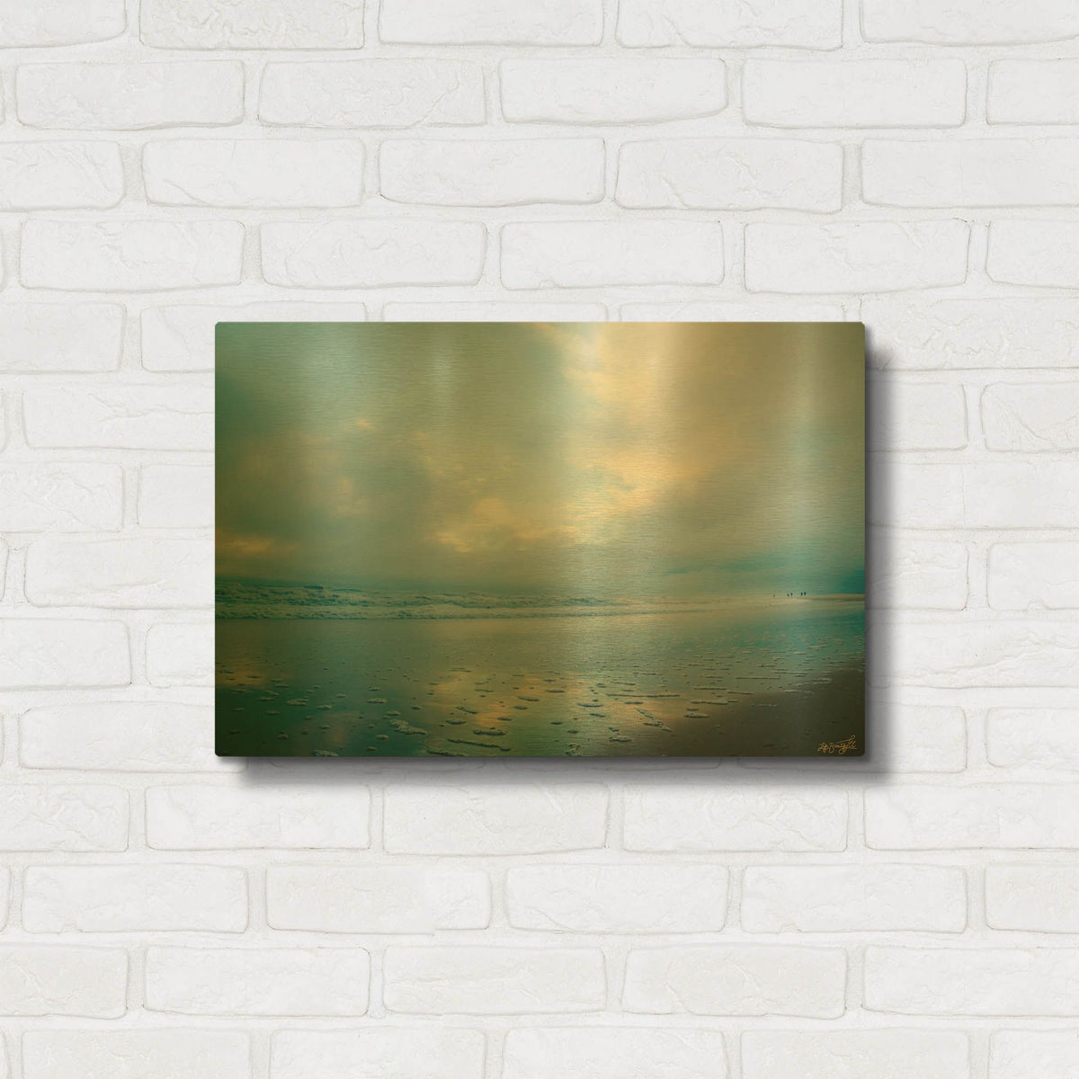 'Friends Walking' By Life BeautifuLEE Gold Metal Wall Art