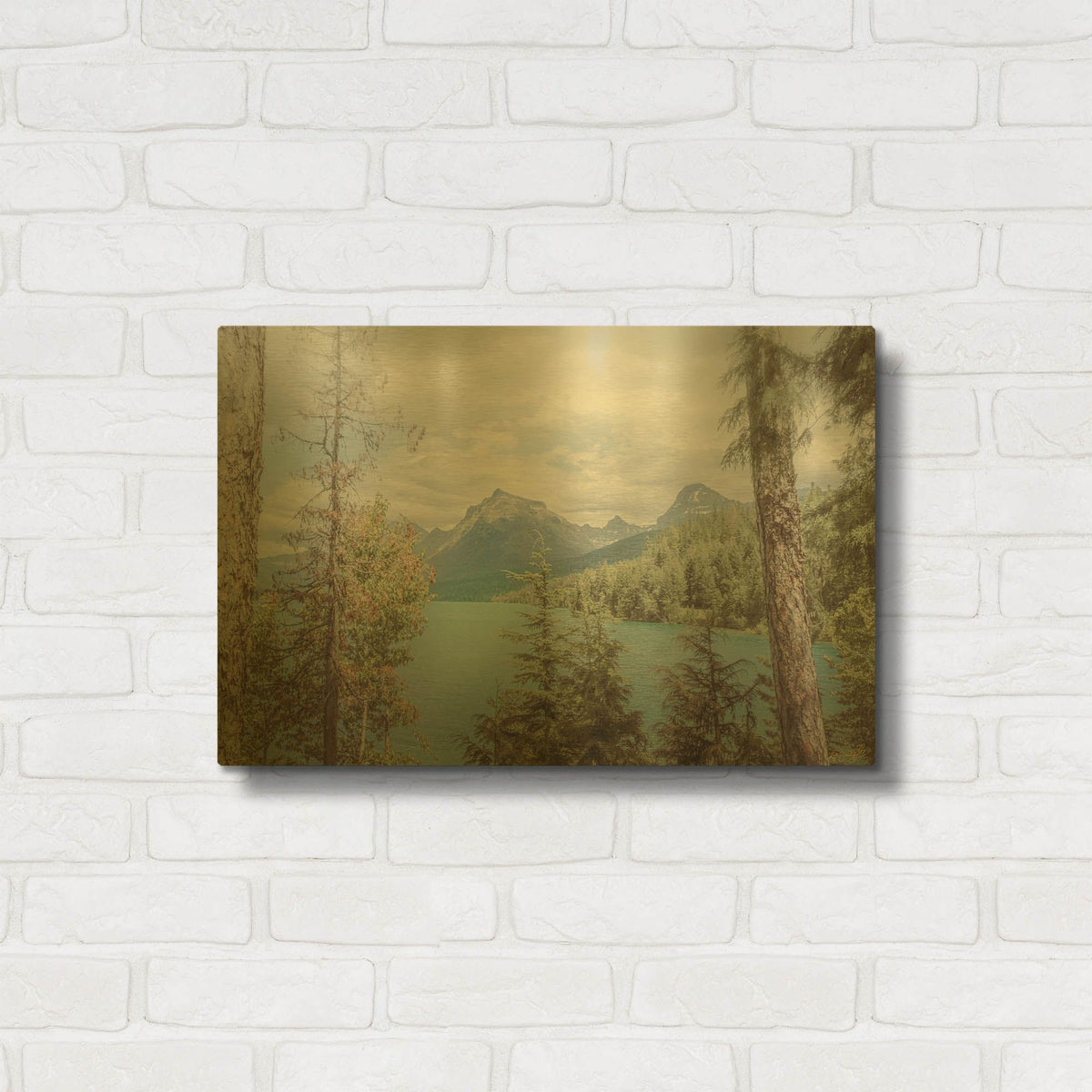 'Glacier Lake Wonderful' By Life BeautifuLEE Gold Metal Wall Art