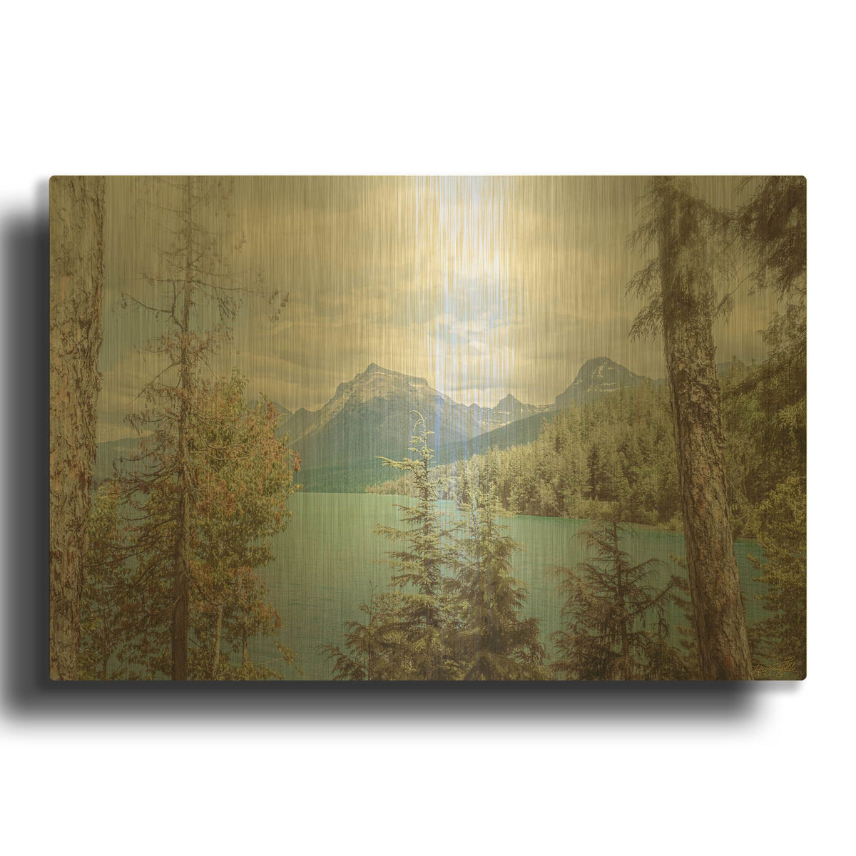 'Glacier Lake Wonderful' By Life BeautifuLEE Gold Metal Wall Art