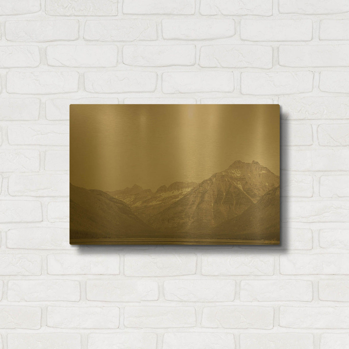 'Glacier National Memories' By Life BeautifuLEE Gold Metal Wall Art