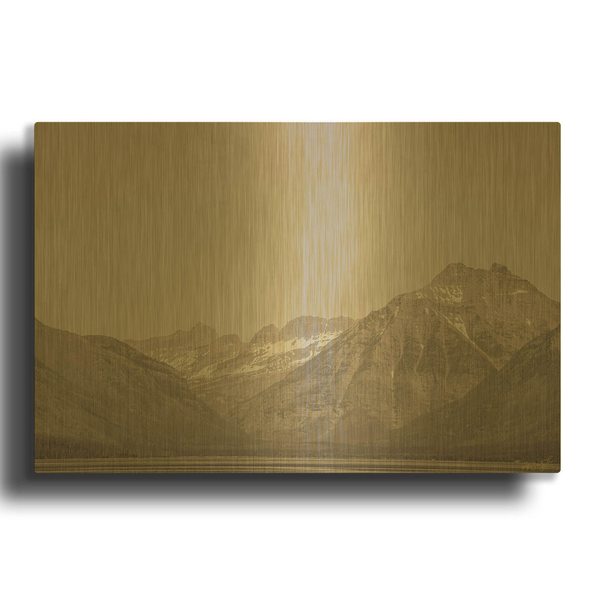 'Glacier National Memories' By Life BeautifuLEE Gold Metal Wall Art