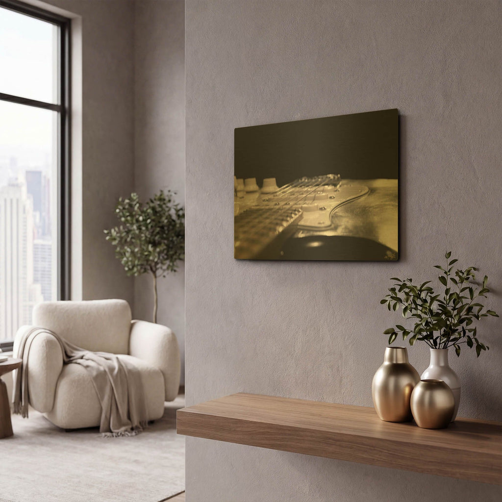 'Guitar Body' By Life BeautifuLEE Gold Metal Wall Art