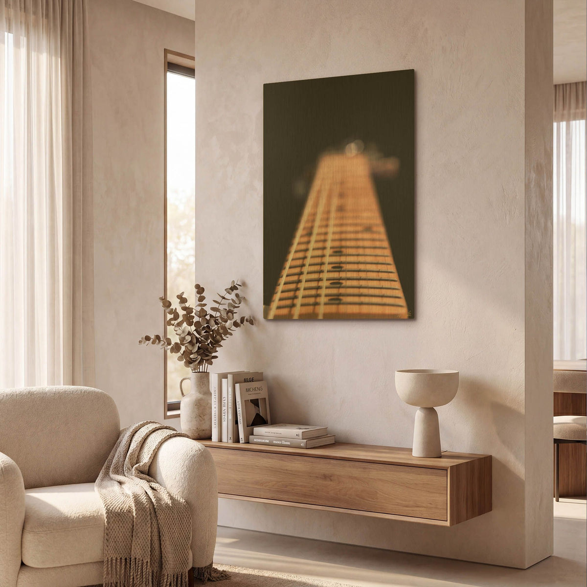 'Guitar Fretboard' By Life BeautifuLEE Gold Metal Wall Art