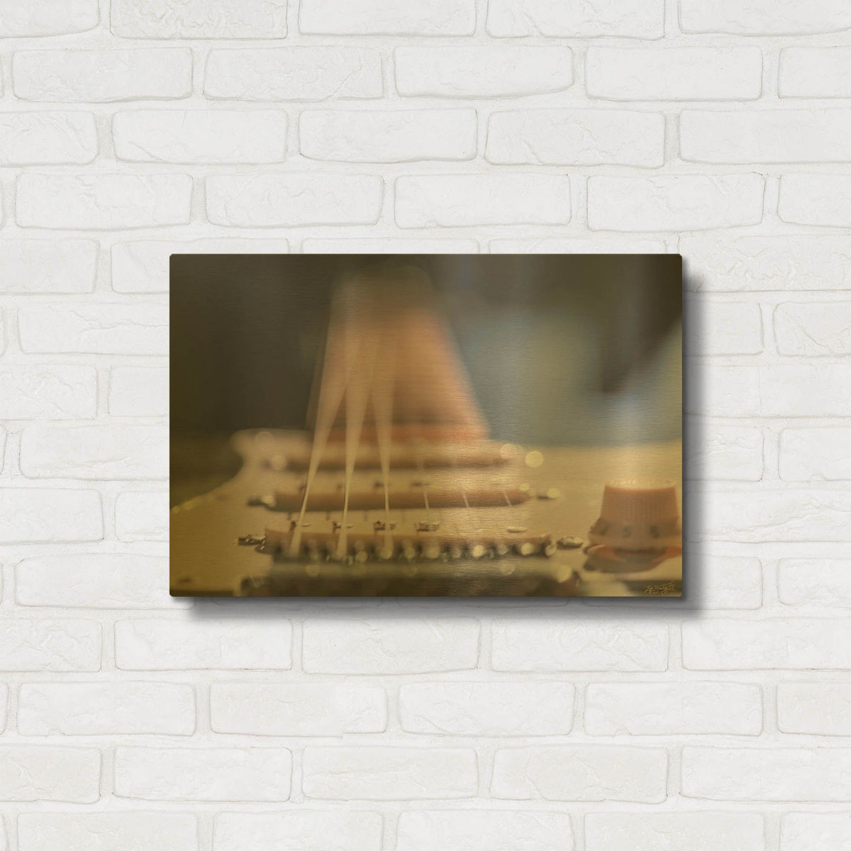 'Guitar Vibrations' By Life BeautifuLEE Gold Metal Wall Art