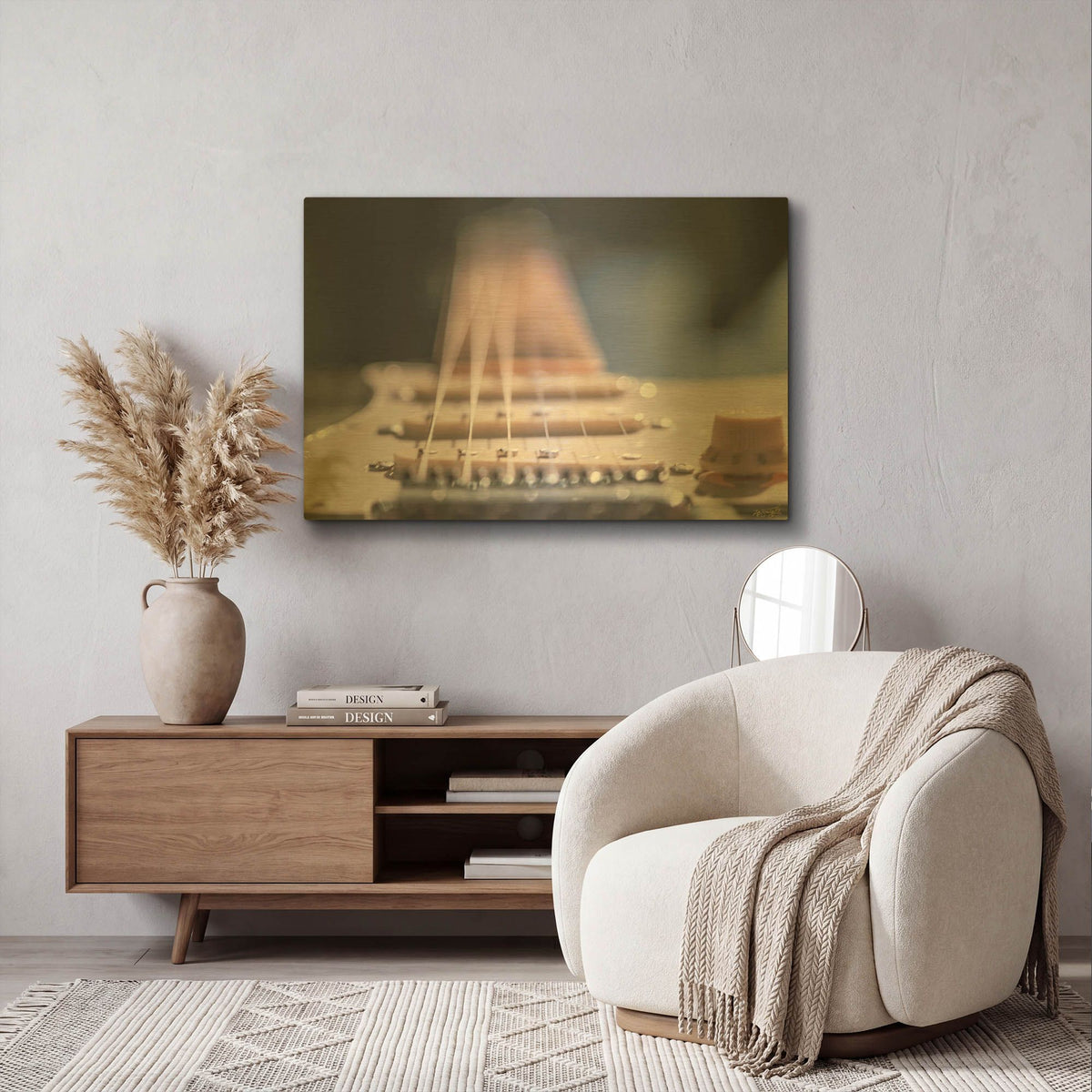 'Guitar Vibrations' By Life BeautifuLEE Gold Metal Wall Art