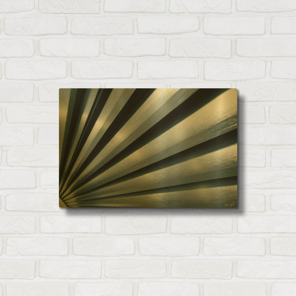 'Industrial Abstract - Vanishing Point Metal 1' By Life BeautifuLEE Gold Metal Wall Art