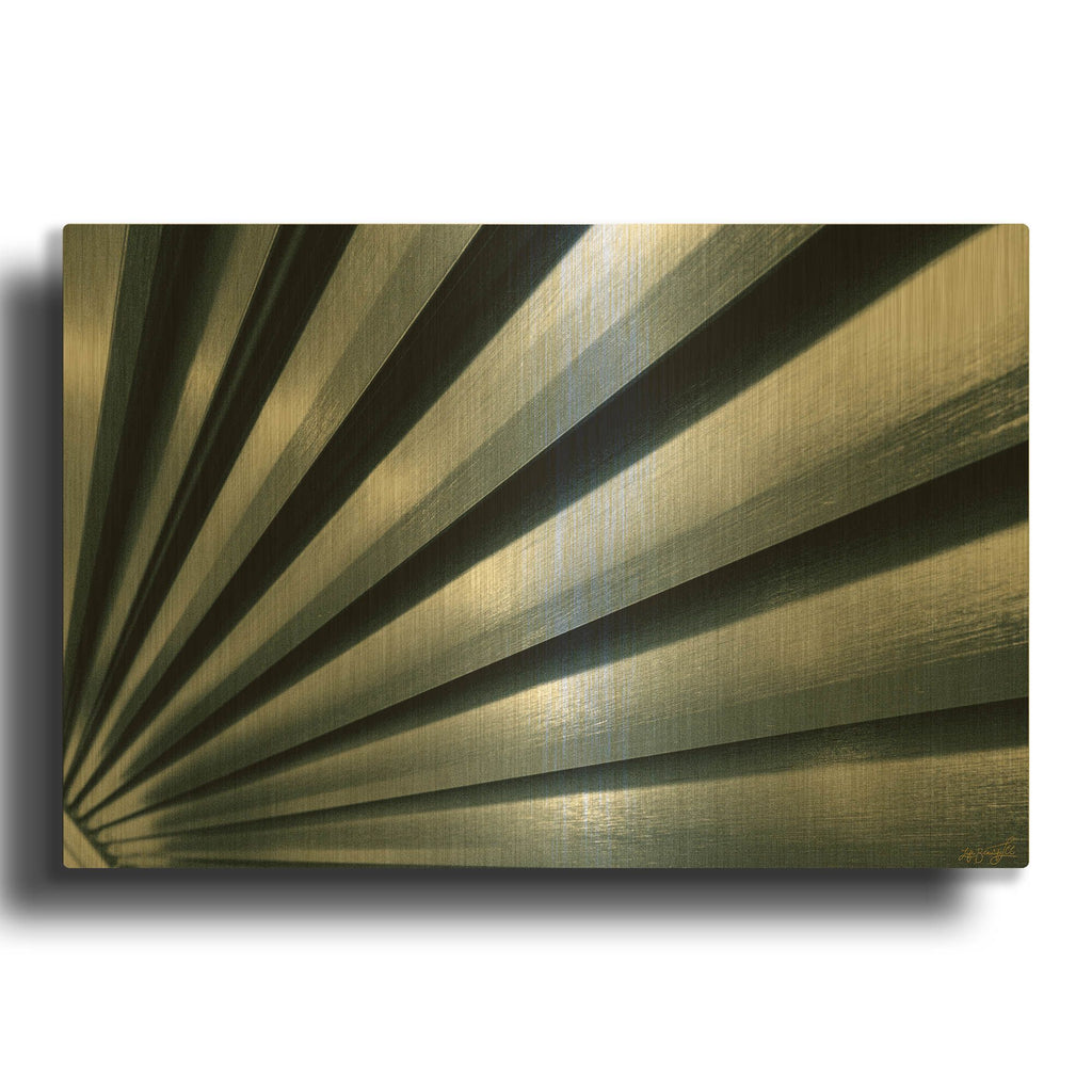 'Industrial Abstract - Vanishing Point Metal 1' By Life BeautifuLEE Gold Metal Wall Art