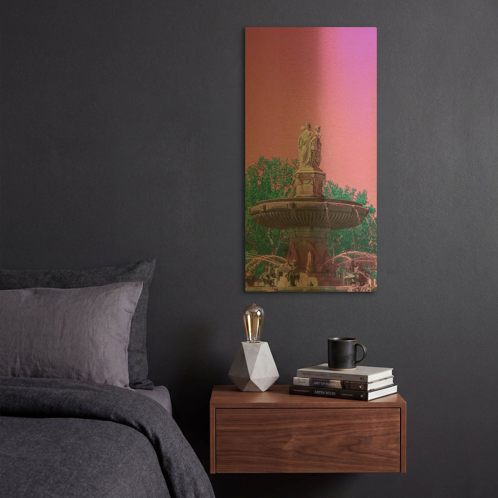 'Magenta Pop Fountain' By Life BeautifuLEE Gold Metal Wall Art