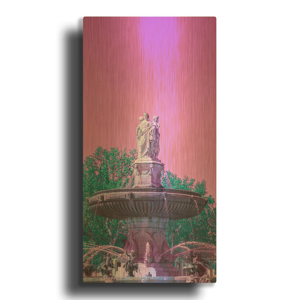 'Magenta Pop Fountain' By Life BeautifuLEE Gold Metal Wall Art