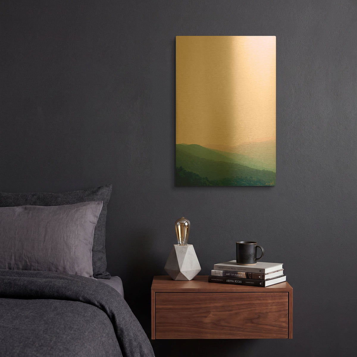 'Millennial Sky Landscape Hills' By Life BeautifuLEE Gold Metal Wall Art