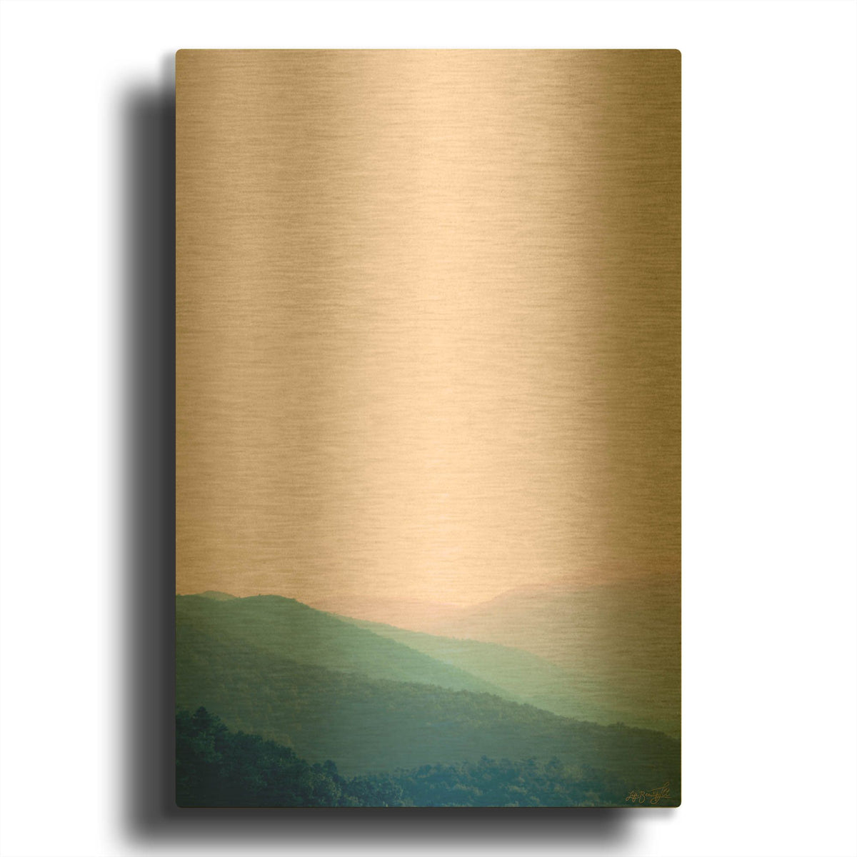 'Millennial Sky Landscape Hills' By Life BeautifuLEE Gold Metal Wall Art