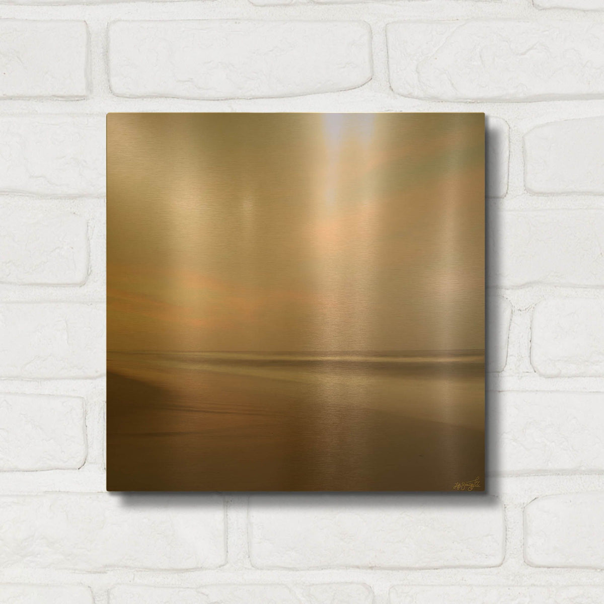 'Ocean Perfection Sunset 2' By Life BeautifuLEE Gold Metal Wall Art