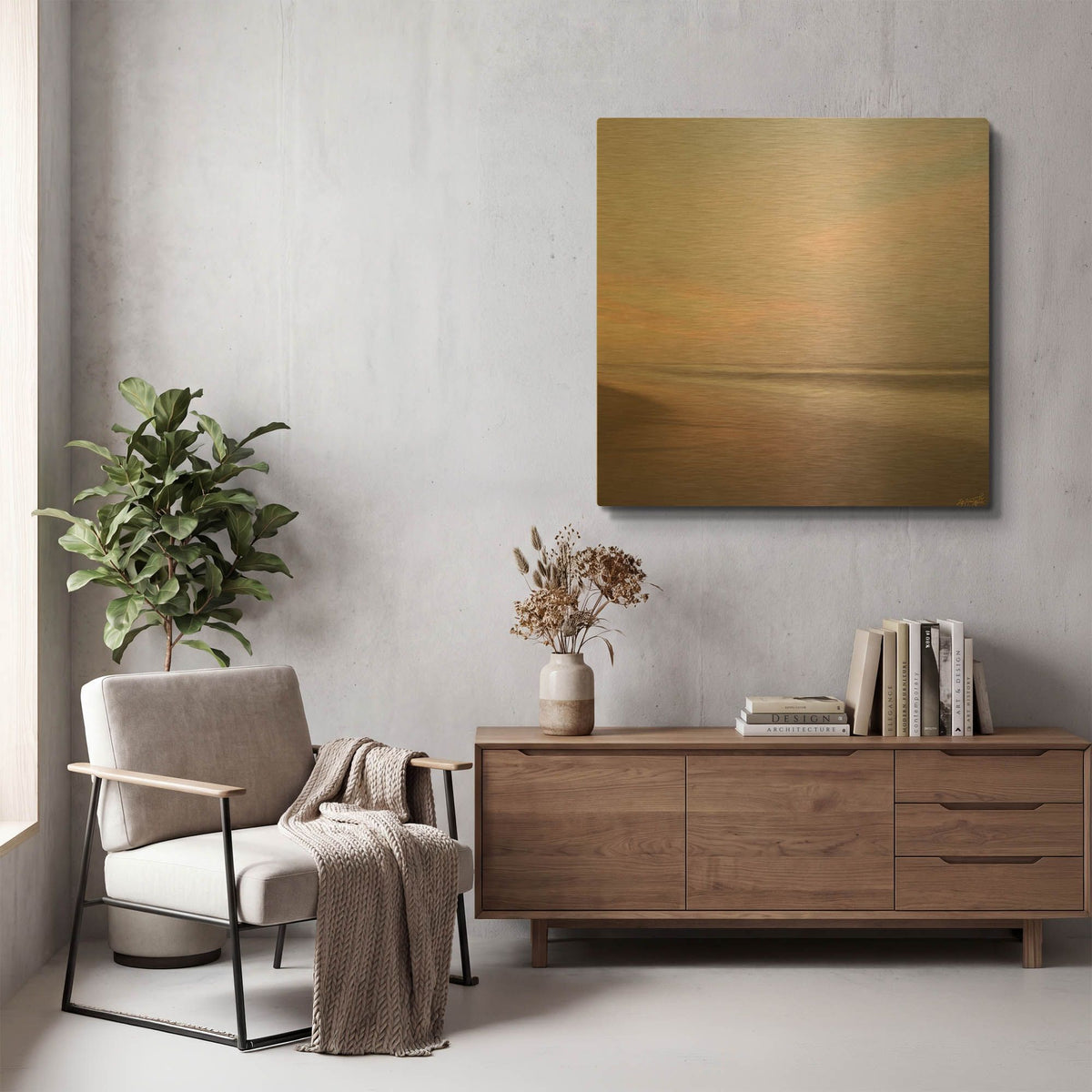 'Ocean Perfection Sunset 2' By Life BeautifuLEE Gold Metal Wall Art