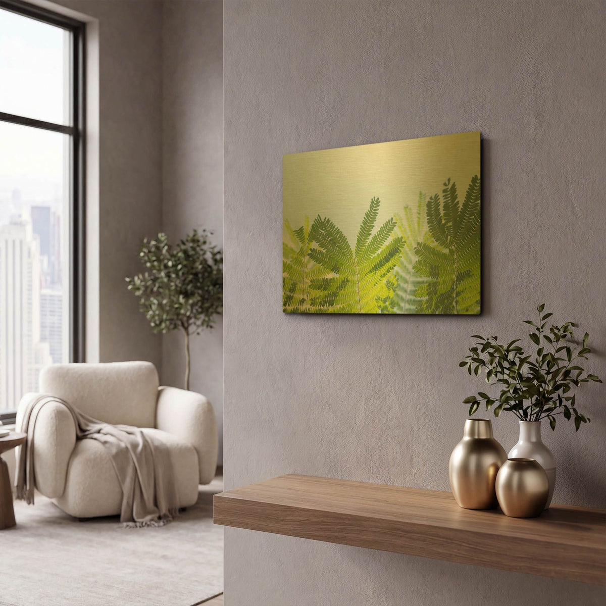 'Palm And Sky' By Life BeautifuLEE Gold Metal Wall Art