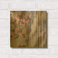 'Pink Flowers On Stripes' By Life BeautifuLEE Gold Metal Wall Art
