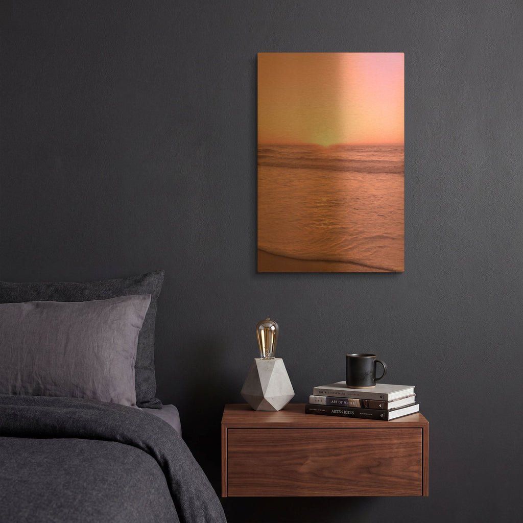 'Pink Fuzz Beach' By Life BeautifuLEE Gold Metal Wall Art