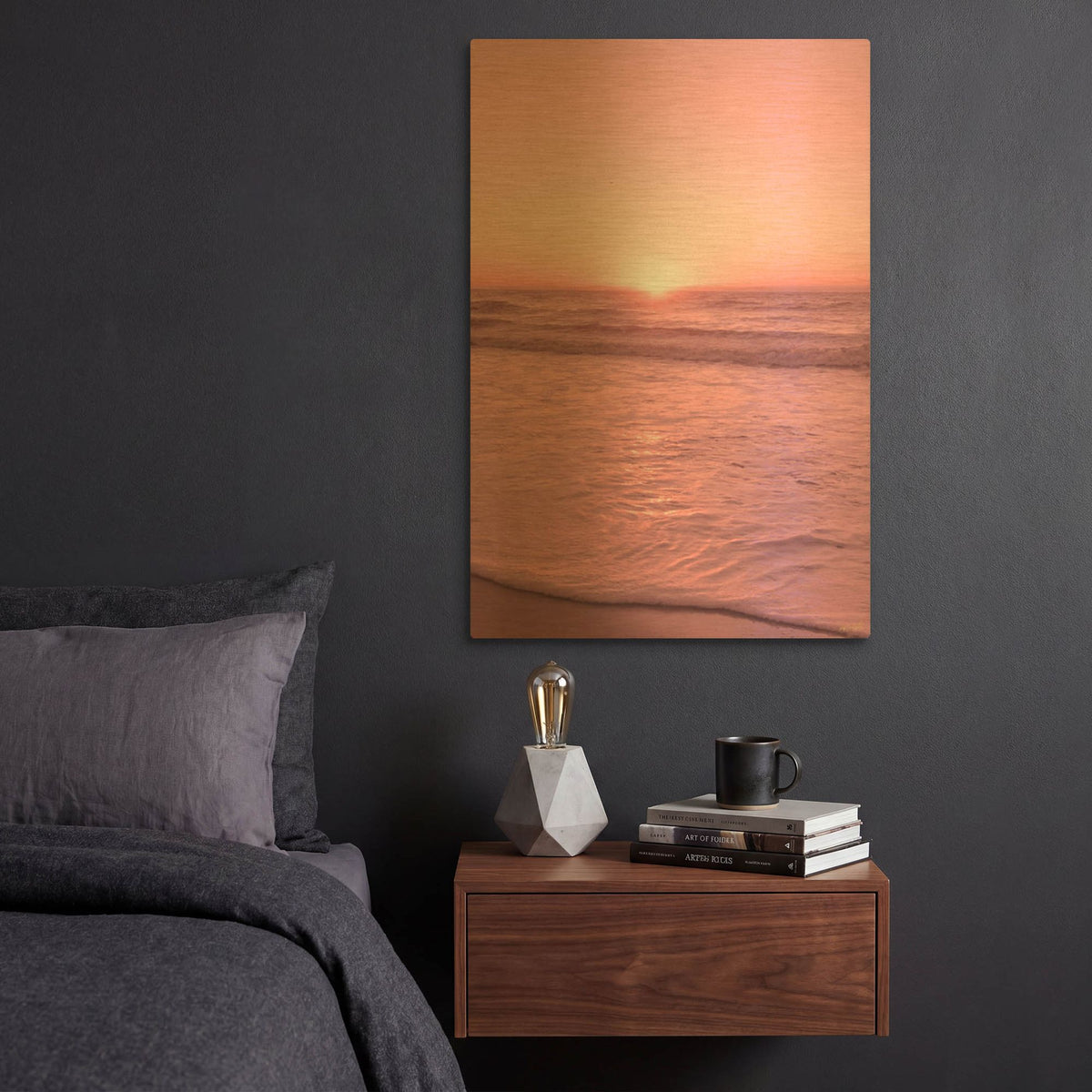 'Pink Fuzz Beach' By Life BeautifuLEE Gold Metal Wall Art