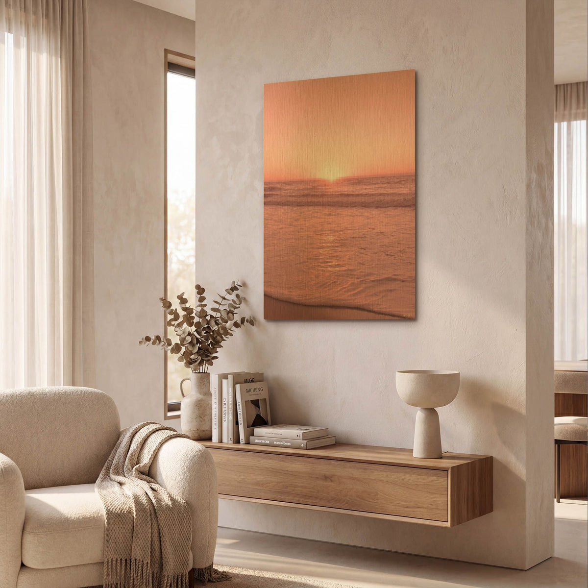 'Pink Fuzz Beach' By Life BeautifuLEE Gold Metal Wall Art
