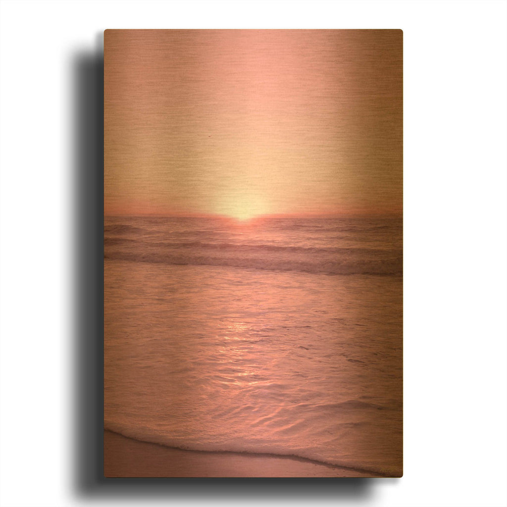 'Pink Fuzz Beach' By Life BeautifuLEE Gold Metal Wall Art