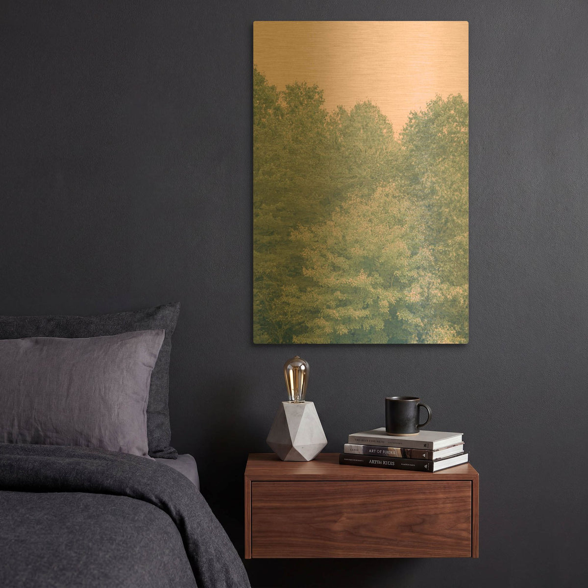 'Pink Sky Forest' By Life BeautifuLEE Gold Metal Wall Art
