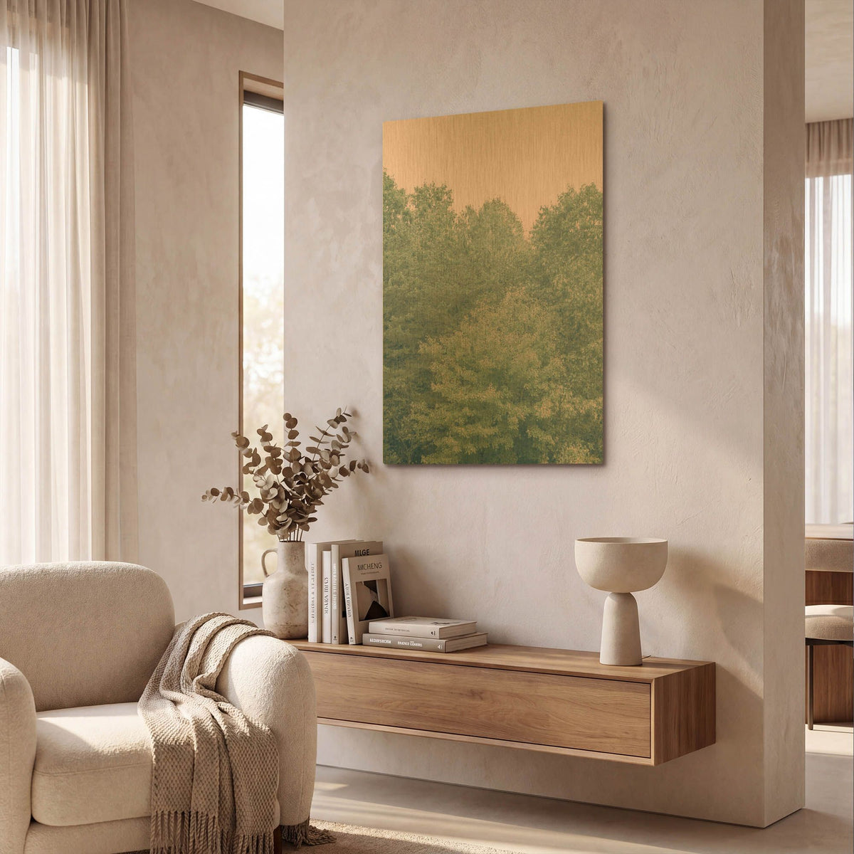 'Pink Sky Forest' By Life BeautifuLEE Gold Metal Wall Art