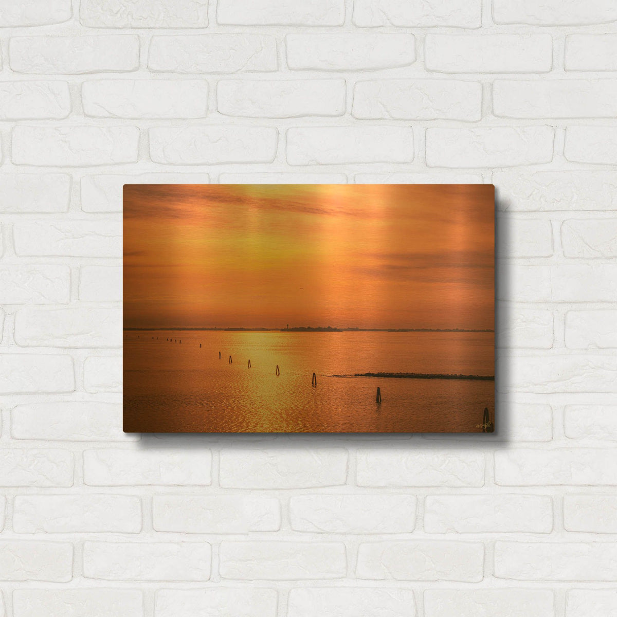 'Richest Golden Lagoon' By Life BeautifuLEE Gold Metal Wall Art