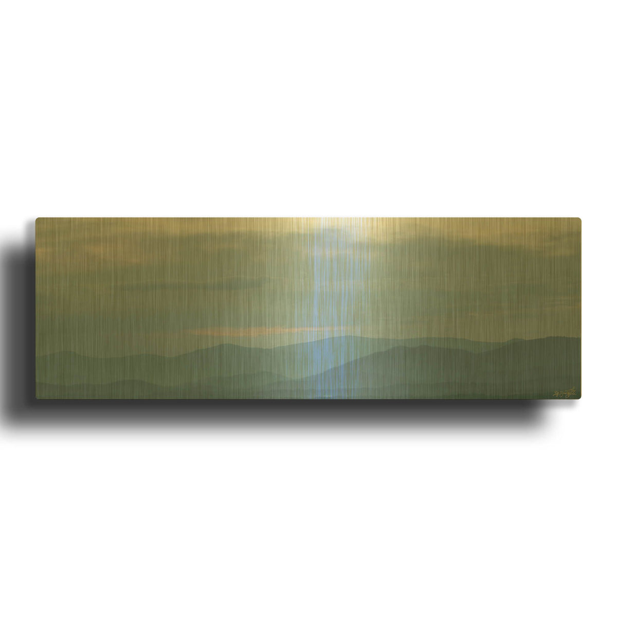 'Ridge Blue Sunset' By Life BeautifuLEE Gold Metal Wall Art