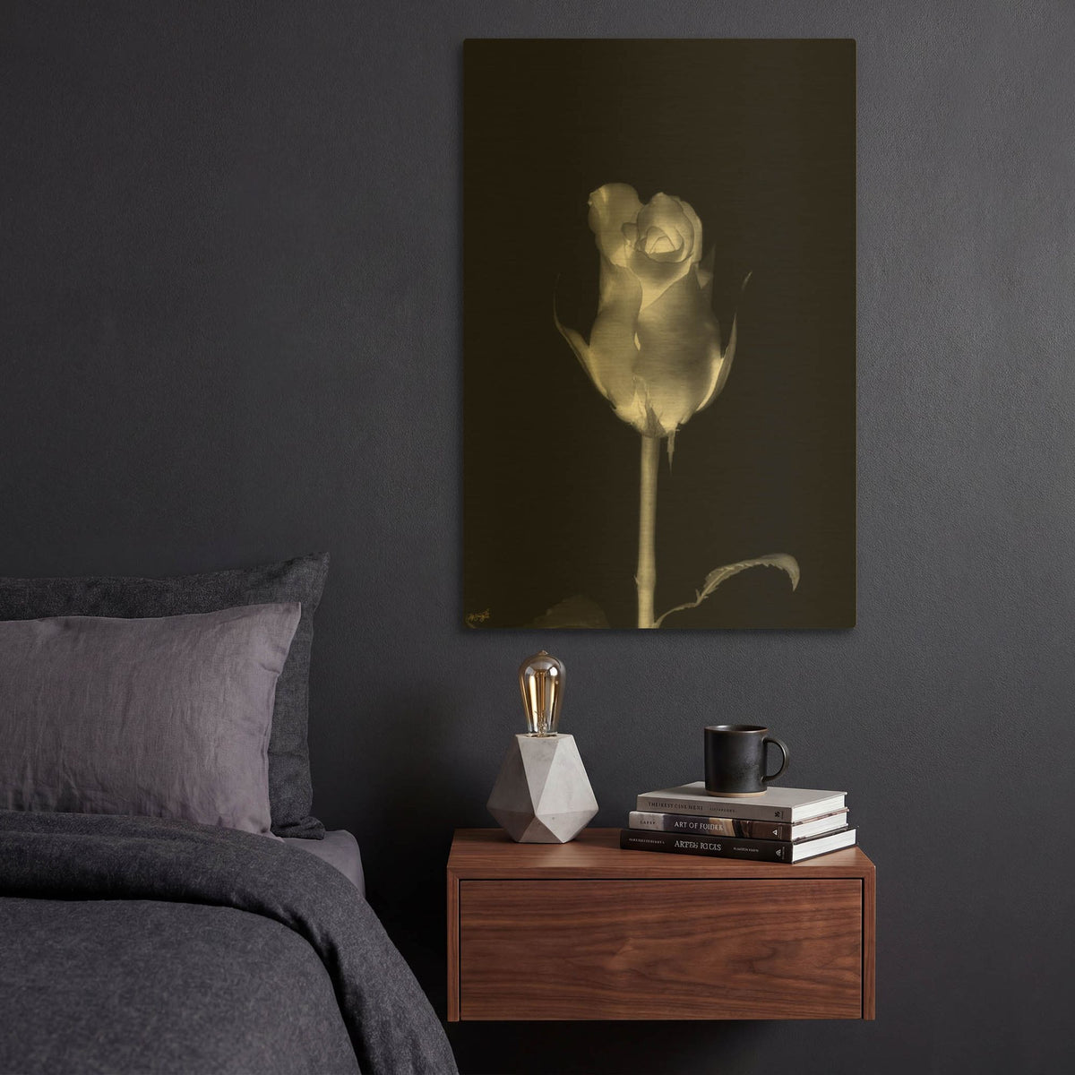 'Rose Xray 6' By Life BeautifuLEE Gold Metal Wall Art