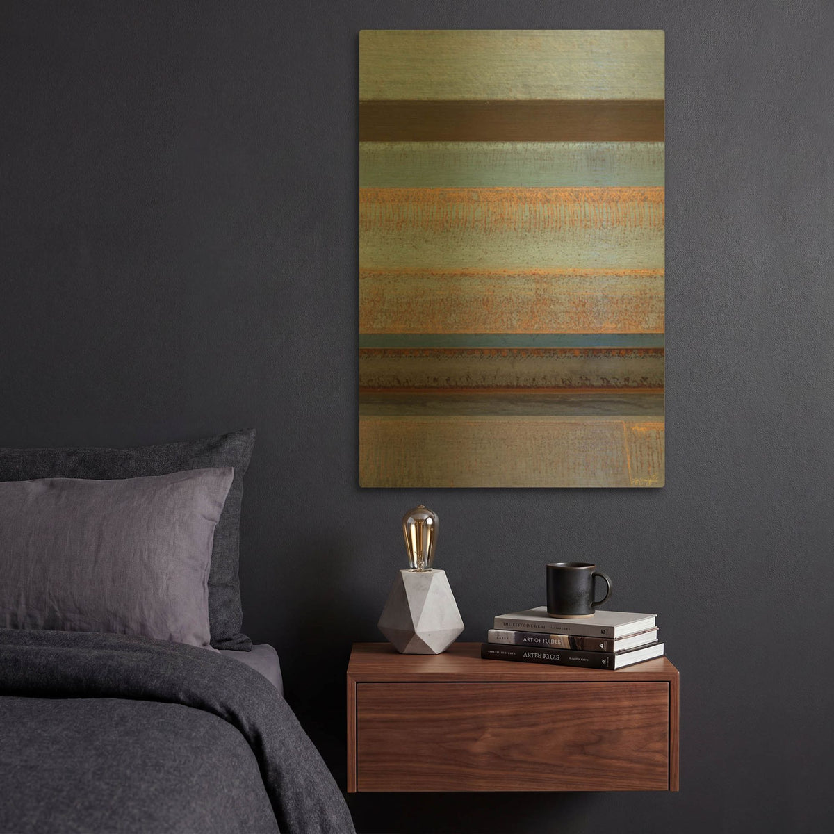 'Rust and Blue Steel' By Life BeautifuLEE Gold Metal Wall Art