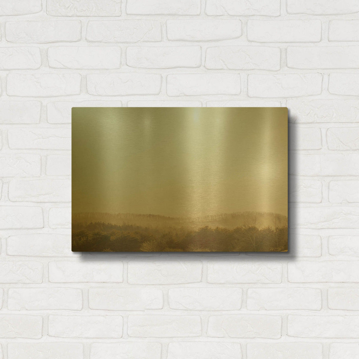 'Smokey Sunny Woods' By Life BeautifuLEE Gold Metal Wall Art