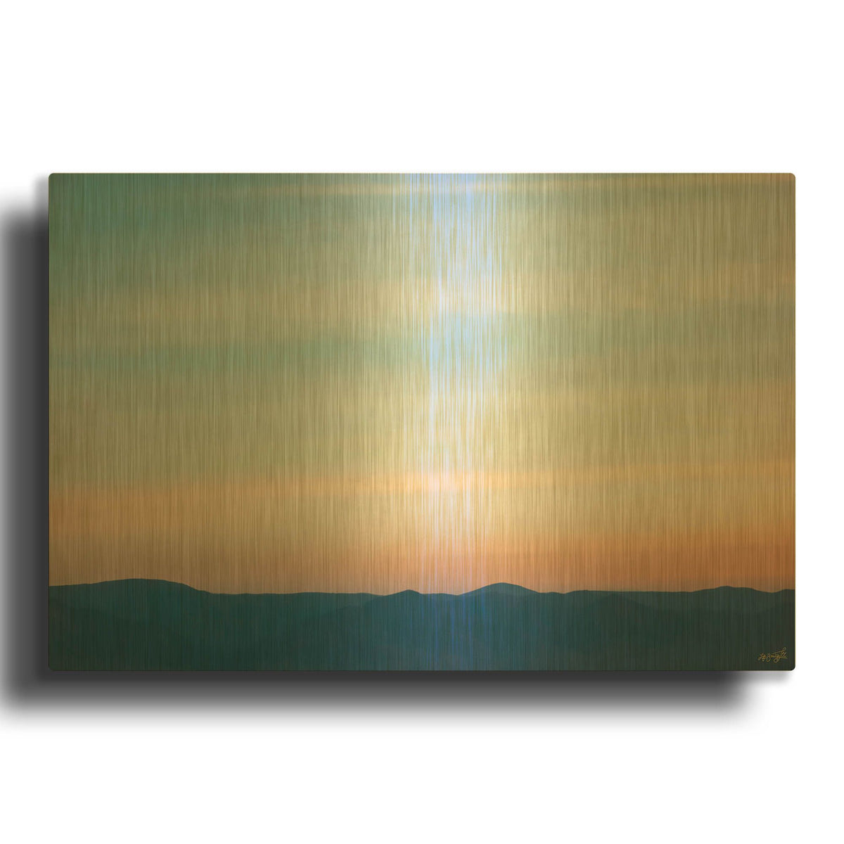 'Soft Clouds To Ridge' By Life BeautifuLEE Gold Metal Wall Art