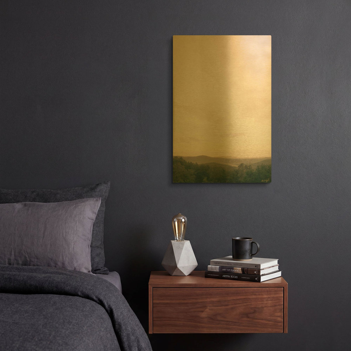 'Softly Pink Misty Hills' By Life BeautifuLEE Gold Metal Wall Art