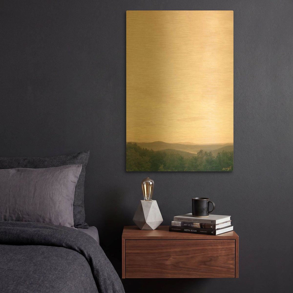 'Softly Pink Misty Hills' By Life BeautifuLEE Gold Metal Wall Art