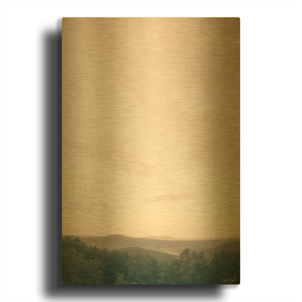 'Softly Pink Misty Hills' By Life BeautifuLEE Gold Metal Wall Art