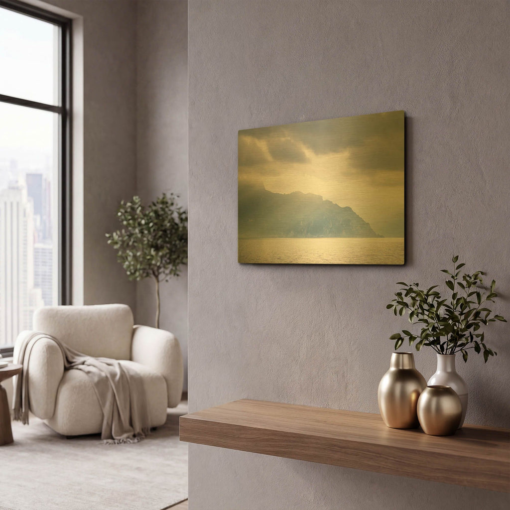 'Sun Breaking Through Island' By Life BeautifuLEE Gold Metal Wall Art