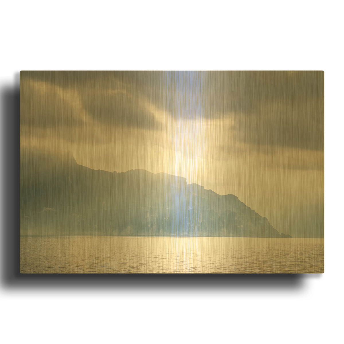 'Sun Breaking Through Island' By Life BeautifuLEE Gold Metal Wall Art
