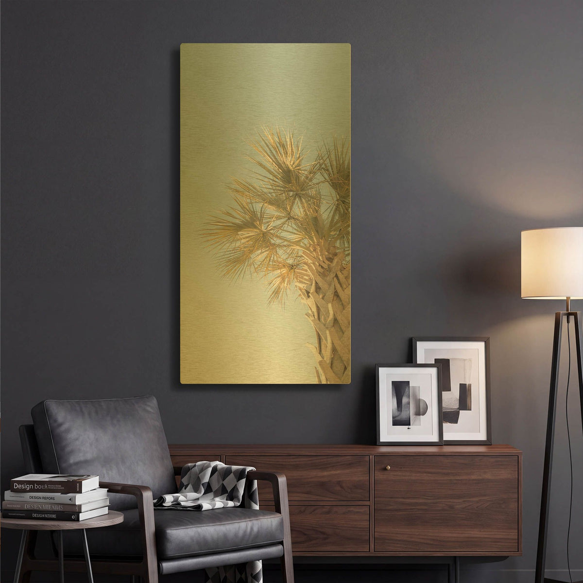 'Tall Palm Morning' By Life BeautifuLEE Gold Metal Wall Art