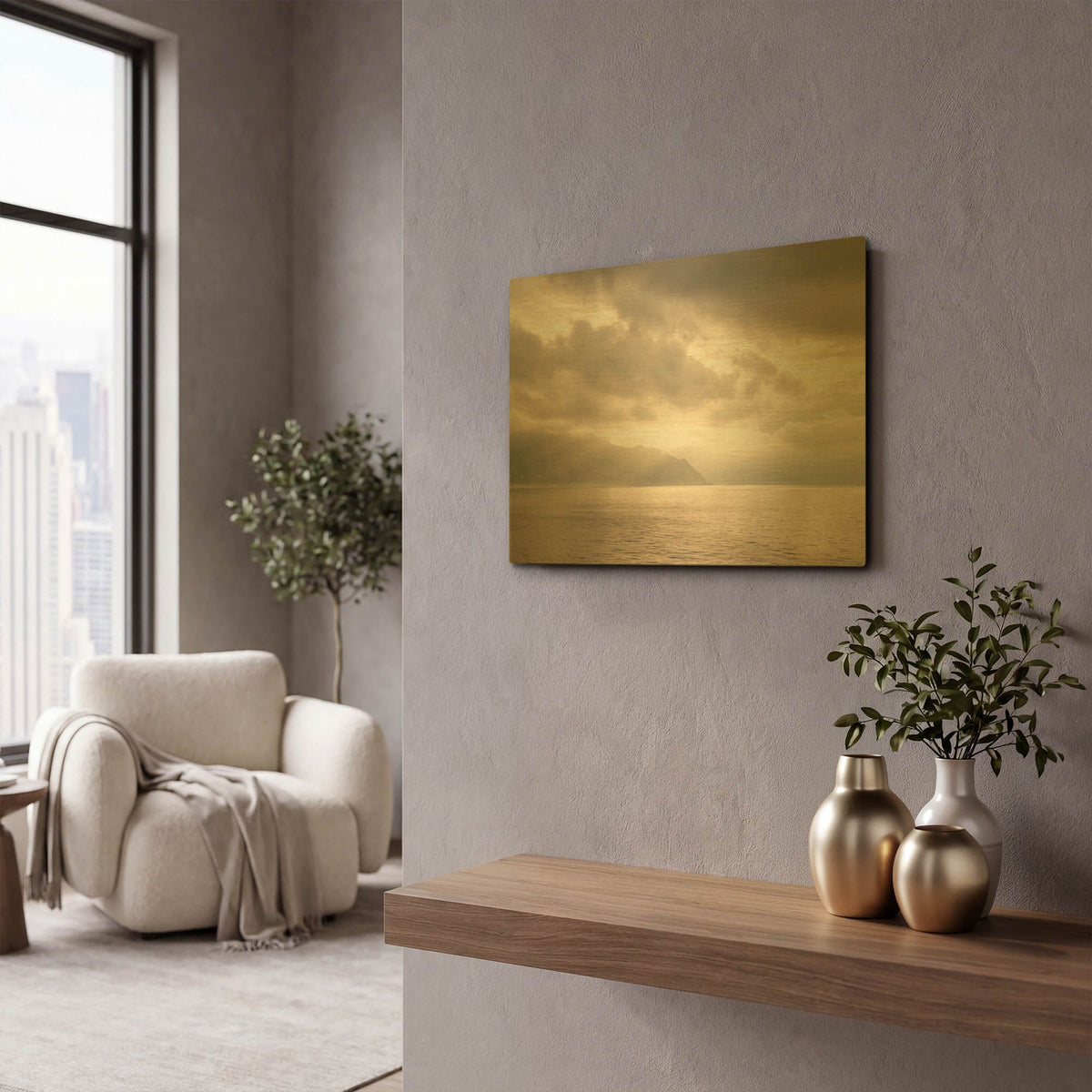 'The Great Mediterannean' By Life BeautifuLEE Gold Metal Wall Art