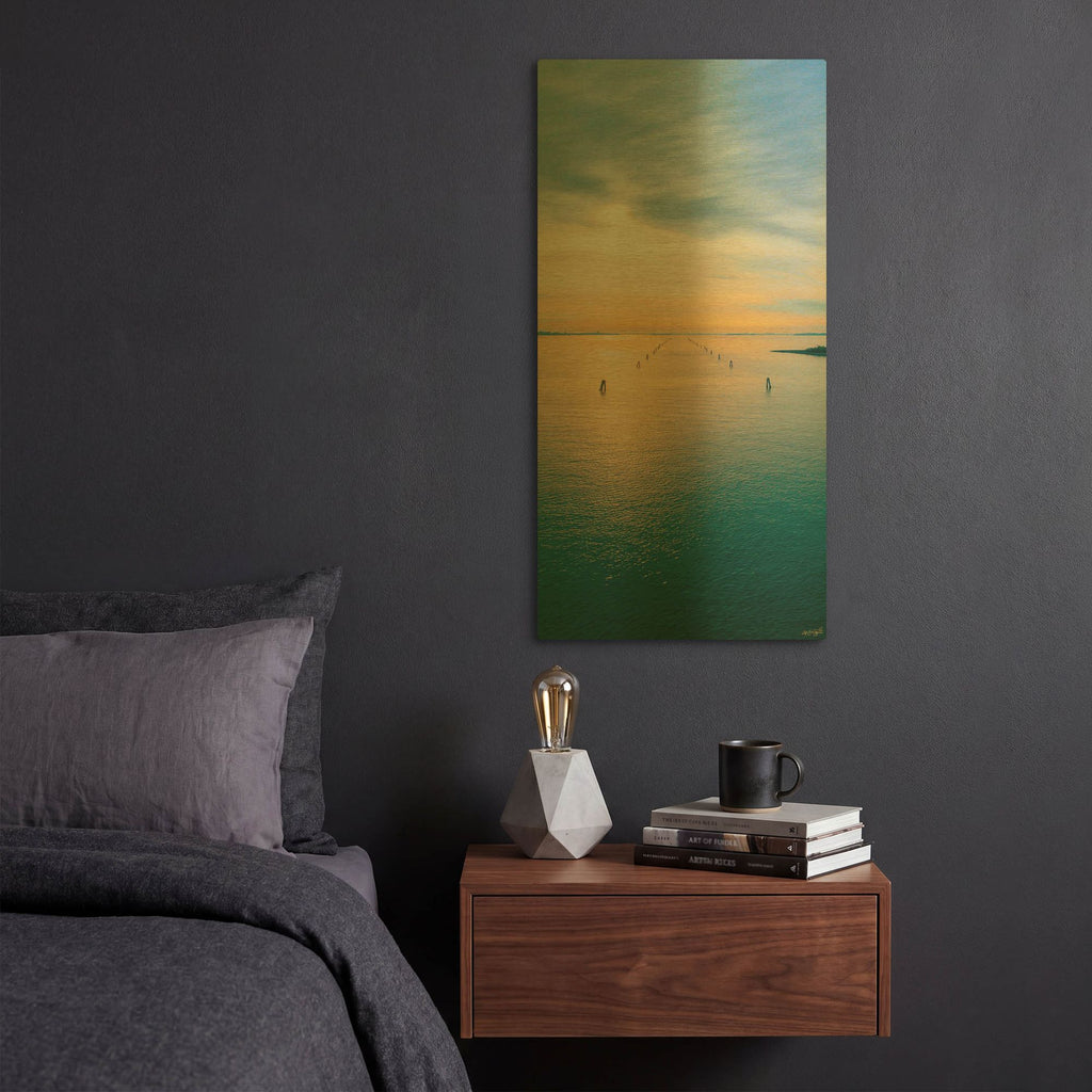 'The Morning Lagoon Runway' By Life BeautifuLEE Gold Metal Wall Art