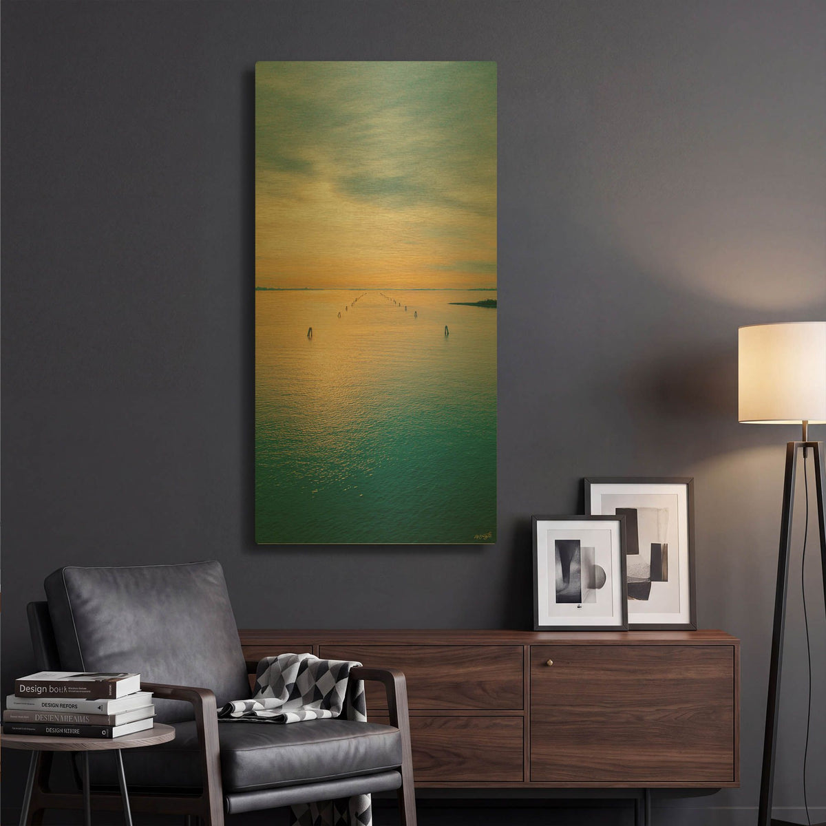 'The Morning Lagoon Runway' By Life BeautifuLEE Gold Metal Wall Art