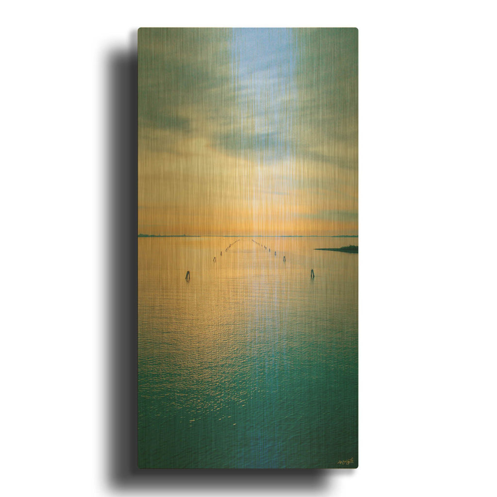 'The Morning Lagoon Runway' By Life BeautifuLEE Gold Metal Wall Art