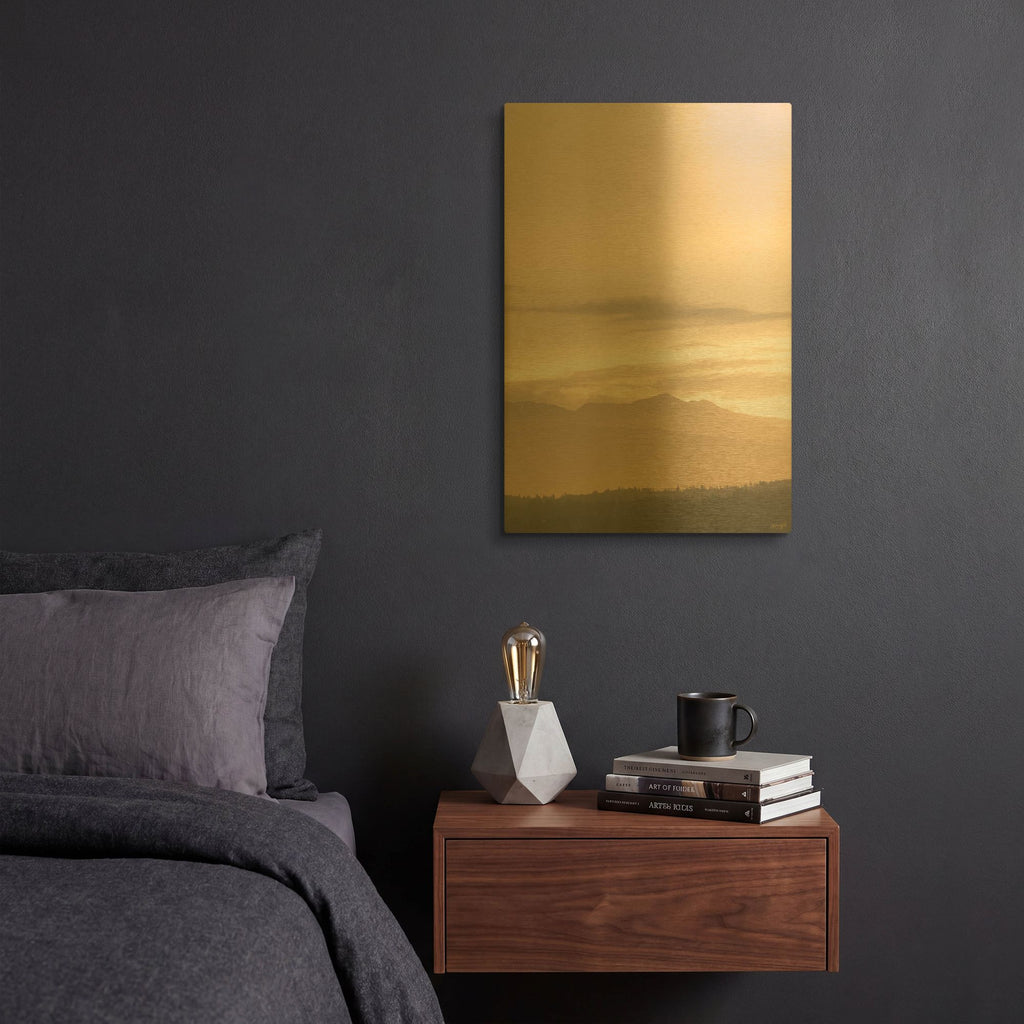'The Morning Mountains' By Life BeautifuLEE Gold Metal Wall Art