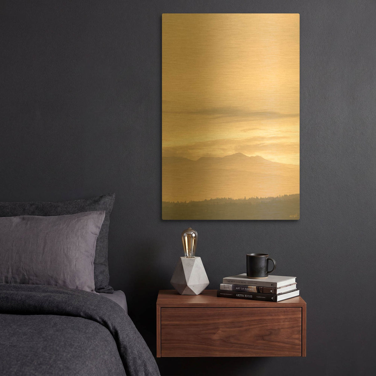 'The Morning Mountains' By Life BeautifuLEE Gold Metal Wall Art