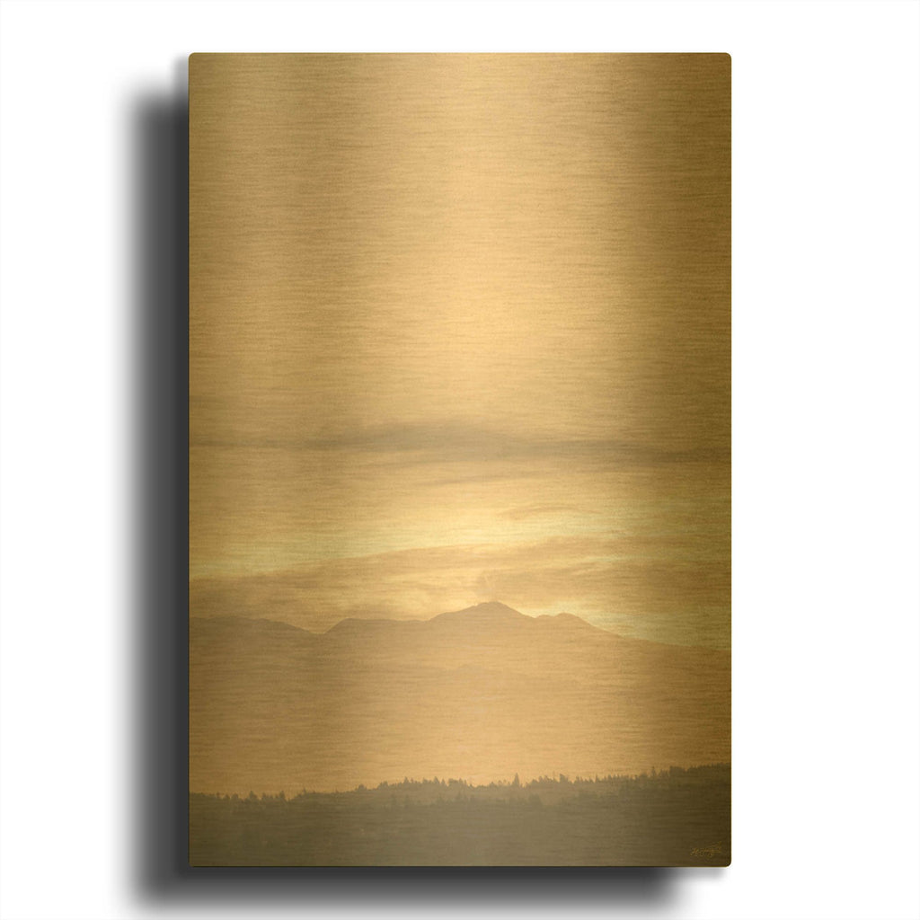 'The Morning Mountains' By Life BeautifuLEE Gold Metal Wall Art