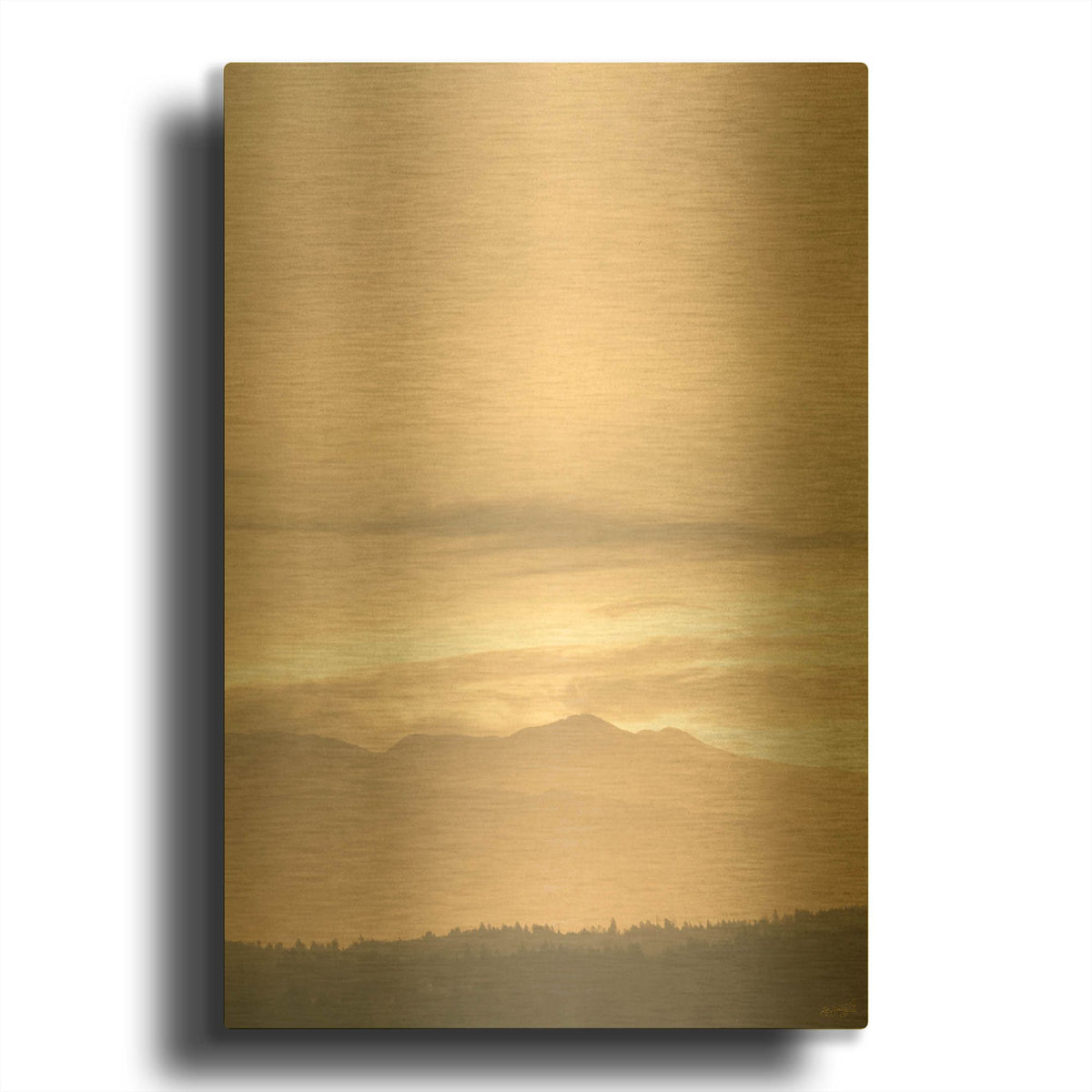 'The Morning Mountains' By Life BeautifuLEE Gold Metal Wall Art